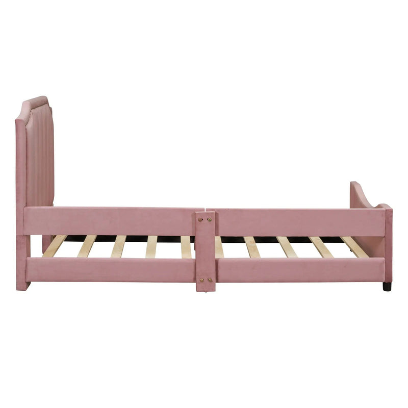 Upholstered Daybed With Classic Stripe Shaped Headboard by HouseOfZazla