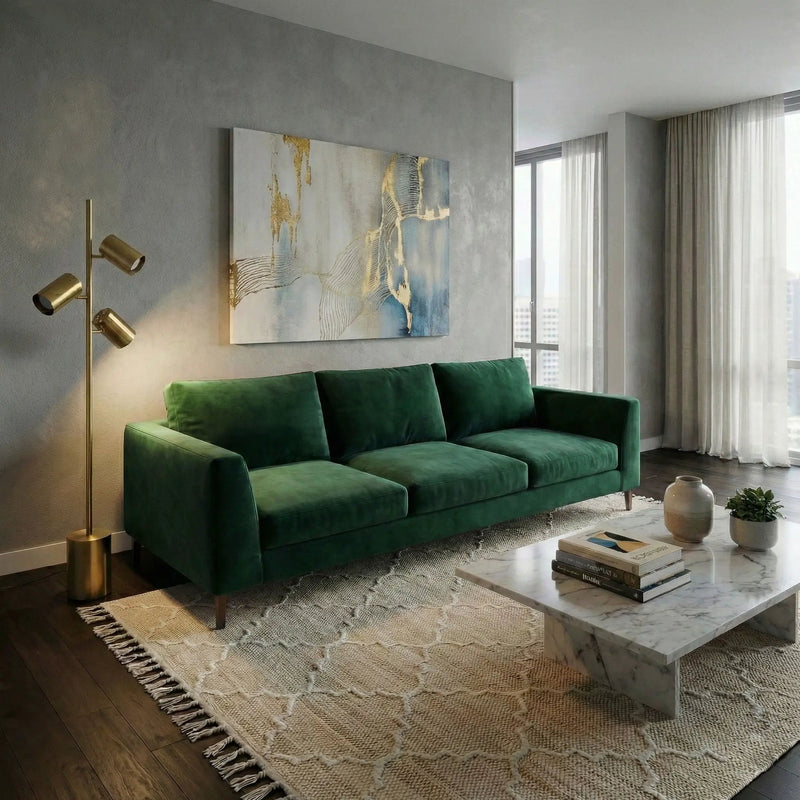 Harmony - Floor Lamp With Rotary Switch Triple Spots Block Base - Gold by HouseOfZazla