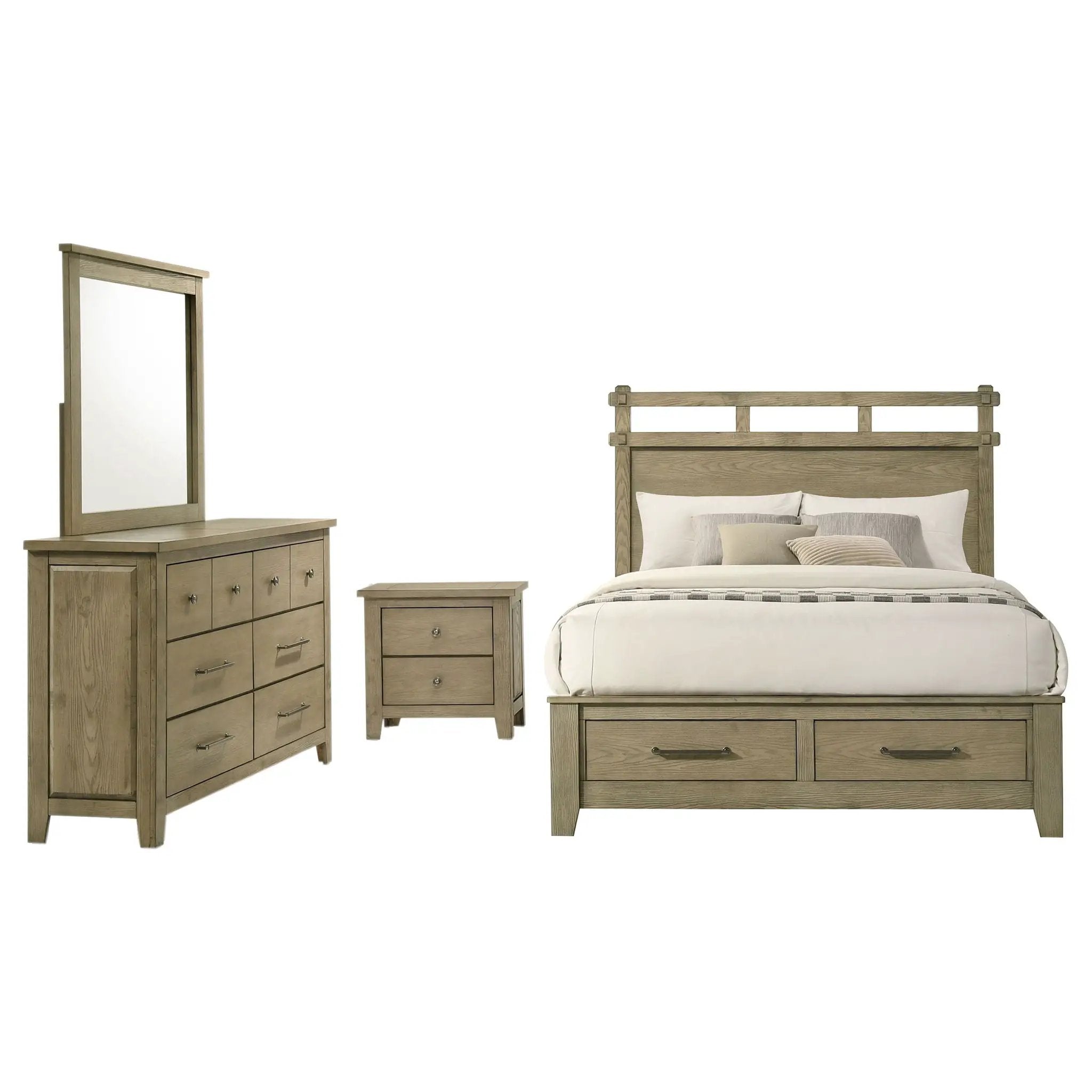 Hazlewood 4-piece Eastern King Bedroom Set Vineyard Oak by Unique Piece Furniture