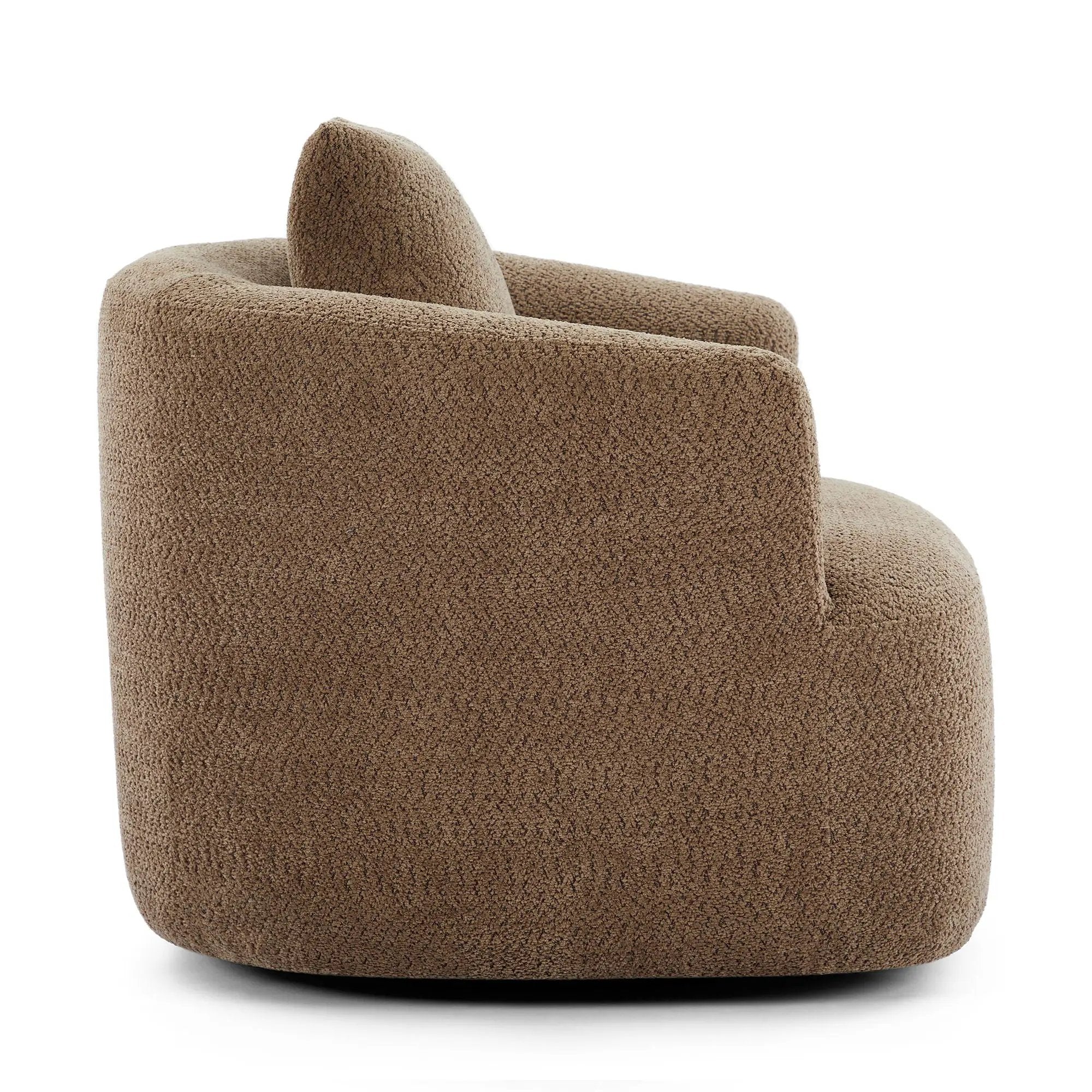360° Swivel Barrel Sofa Chair With Throw Pillow, Upholstered Accent Chair by HouseOfZazla