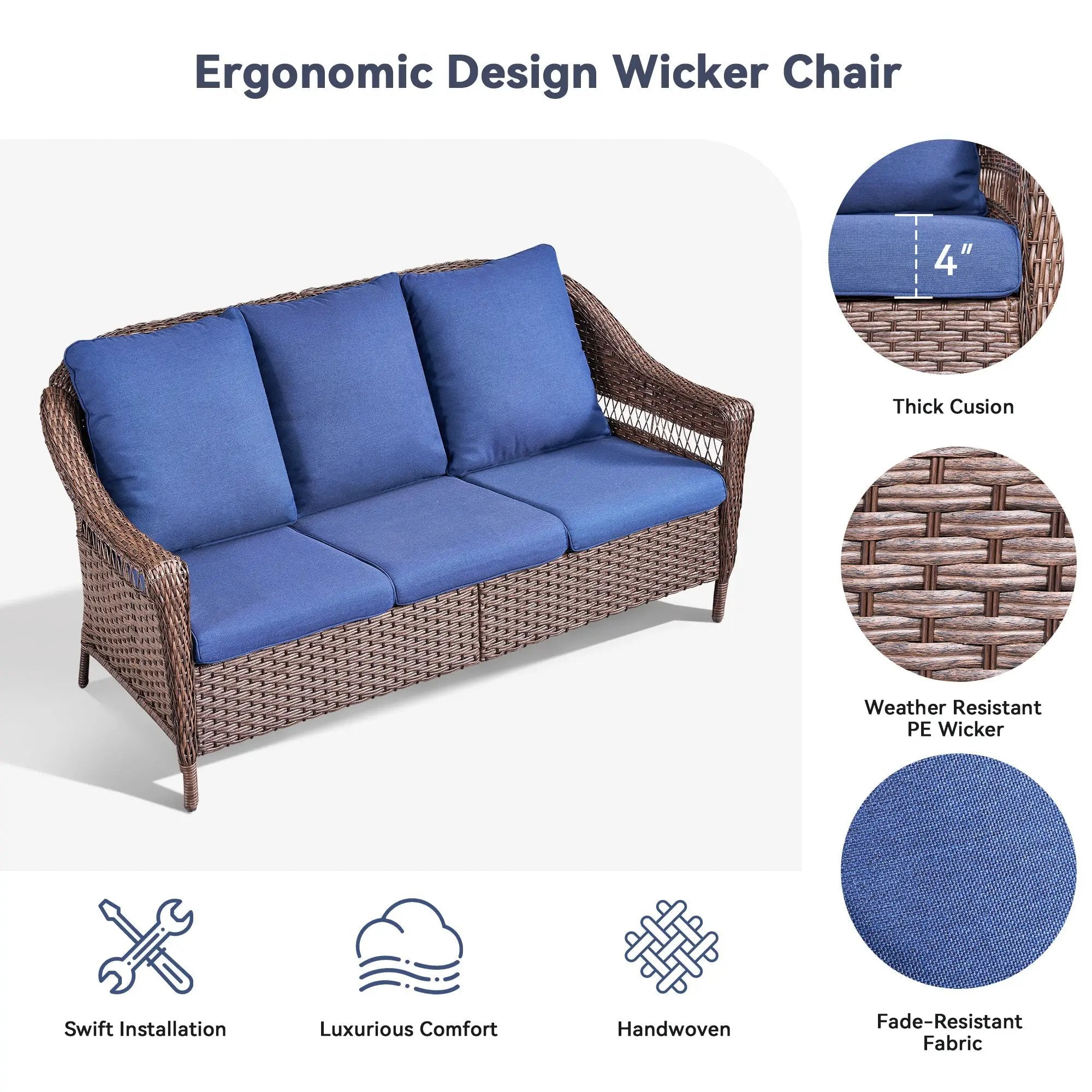 67.3" Outdoor Wicker Patio Sofa by HouseOfZazla