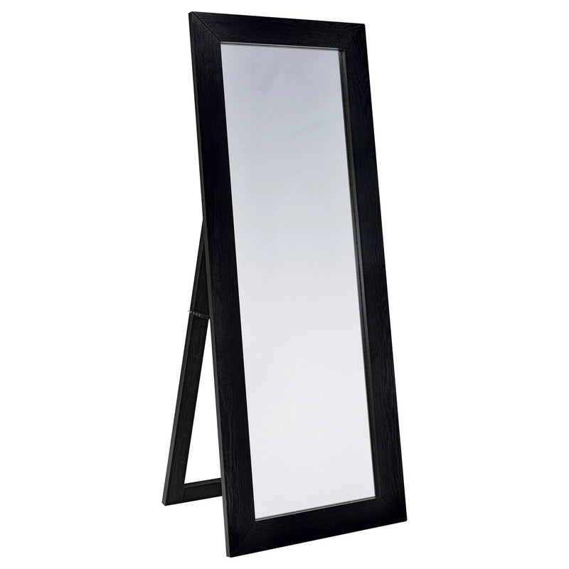 Cadence Tempered Glass Full Length Standing Mirror Black Oak by Unique Piece Furniture