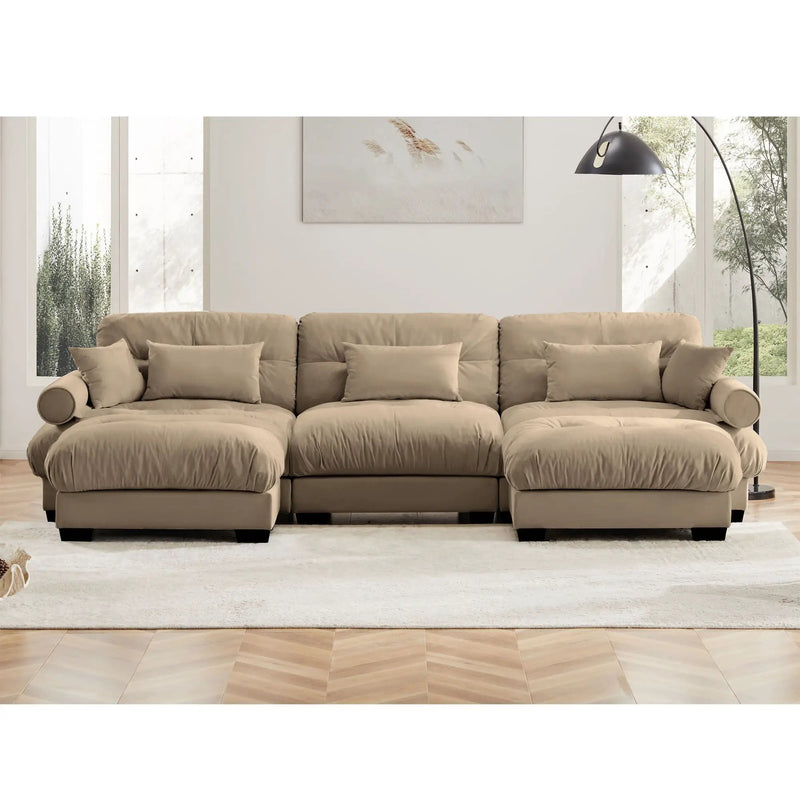 Super Comfort Oversized Modular Sectional Sofa With Movable Ottoman by Unique Piece Furniture