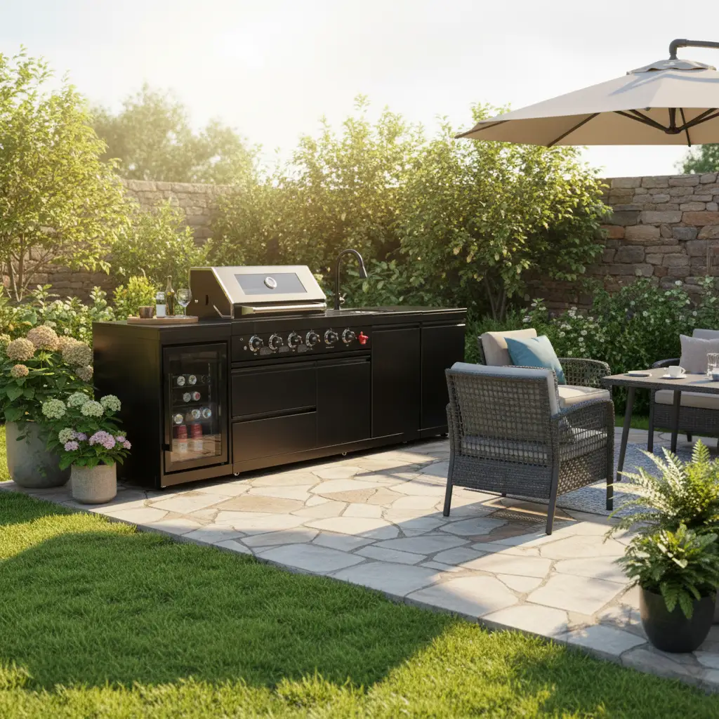 4-Burner Deluxe Stainless Steel Propane Gas Outdoor Kitchen Barbecue Island Grill by HouseOfZazla