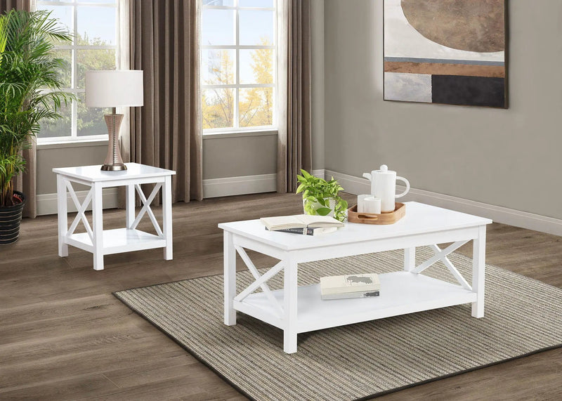 Skyview 2-piece Rectangular Lift Top Coffee Table Set White by Unique Piece Furniture