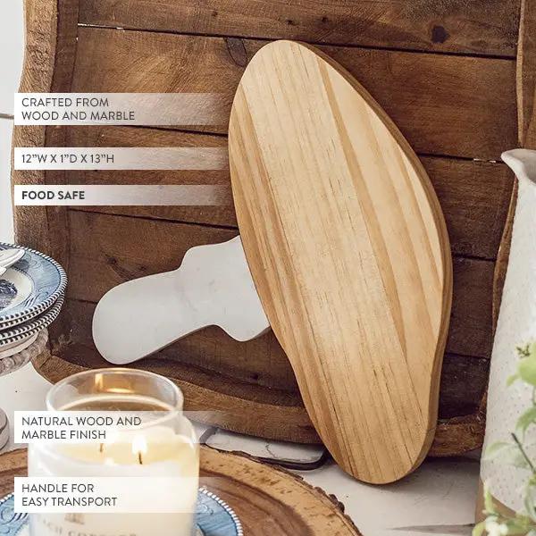 Marble and Wood Mushroom Cutting Board by Decor Steals
