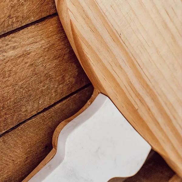 Marble and Wood Mushroom Cutting Board by Decor Steals