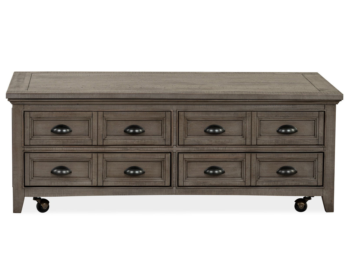 Paxton Place - Lift Top Storage Cocktail Table With Casters - Dovetail Gray, photo 3 of 7