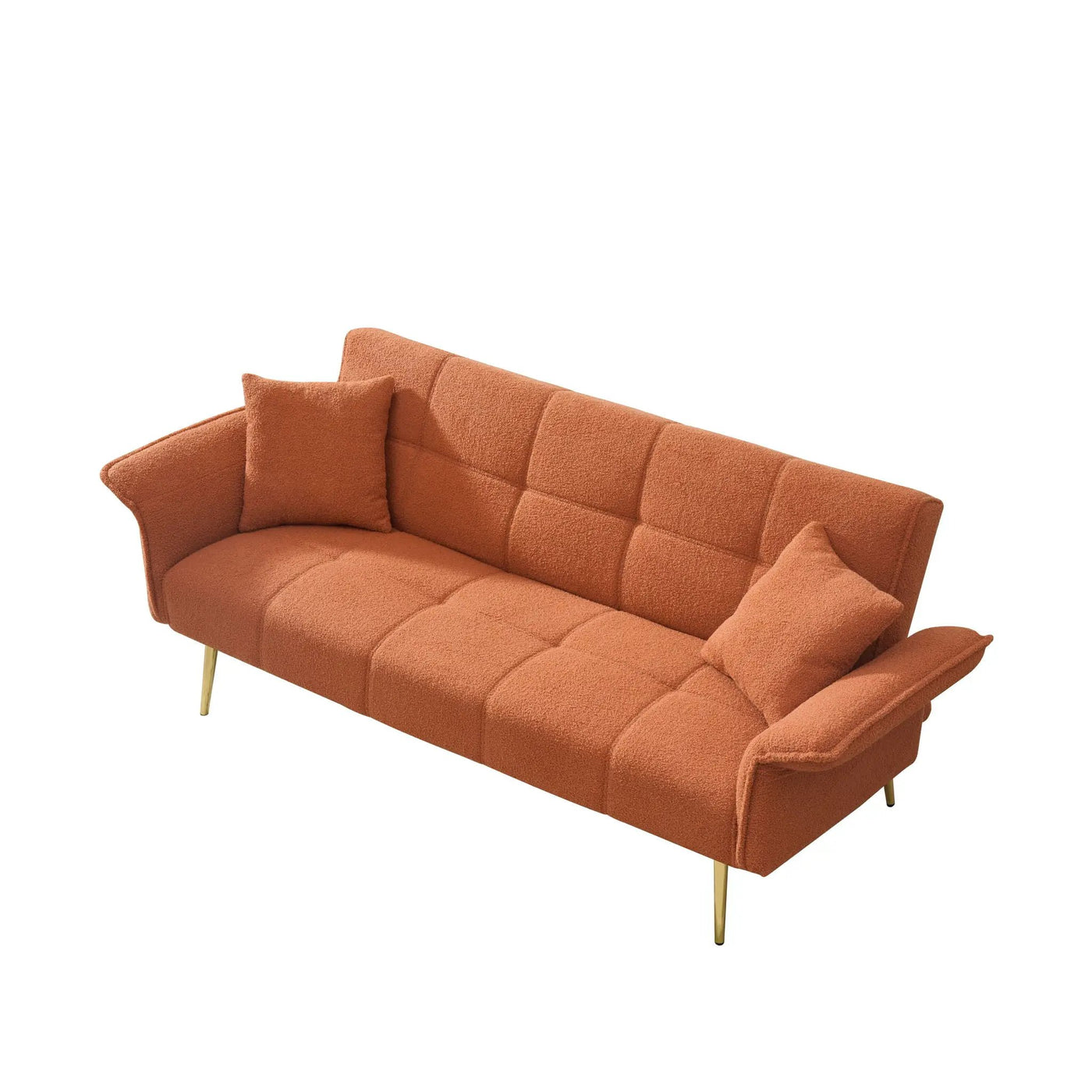 Convertible Double Futon Sofa Bed With Folding Armrests For Living Rooms by HouseOfZazla