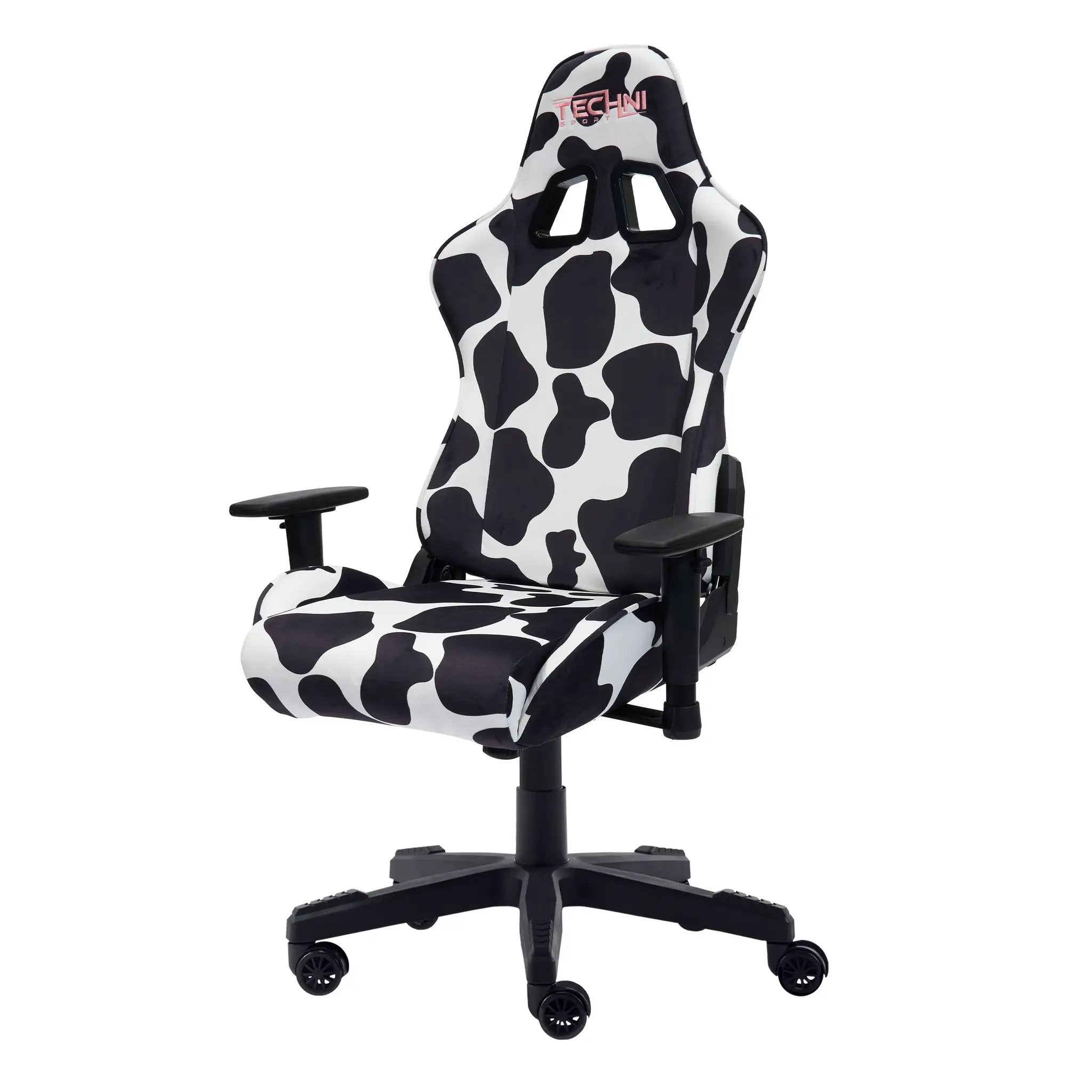 TS85 Cow Print LUXX Series Gaming Chair by HouseOfZazla