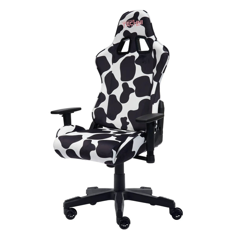 TS85 Cow Print LUXX Series Gaming Chair by HouseOfZazla