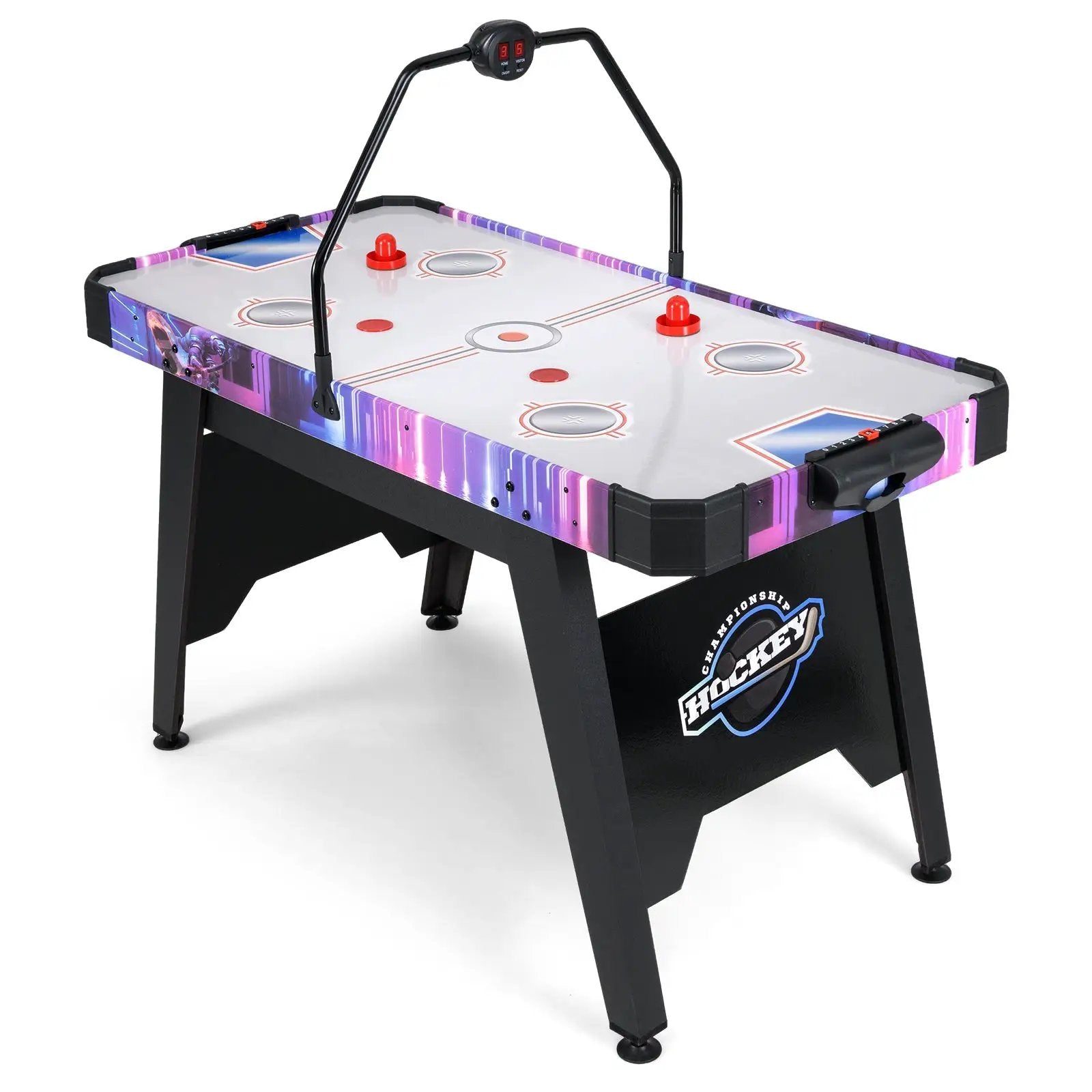 56 Inch Air Hockey Table with LED Digital Scoreboard and Powerful 12V Motor-White by DirectDeals