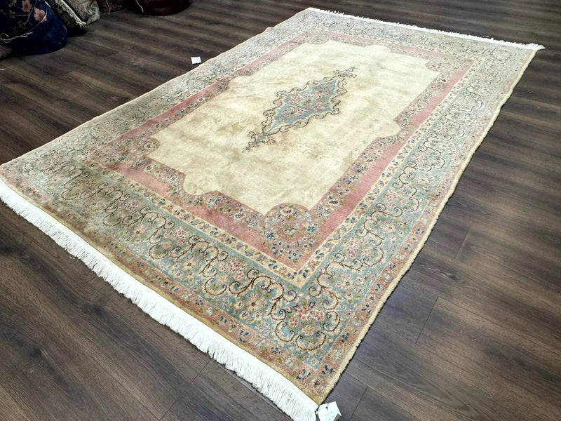 Persian Kerman Rug 6x9, Pastel Colors, Semi Open Field by Jewel Rugs