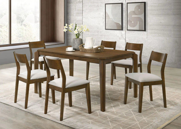 Almonte 7-piece 59-inch Rectangular Dining Set Dark Brown