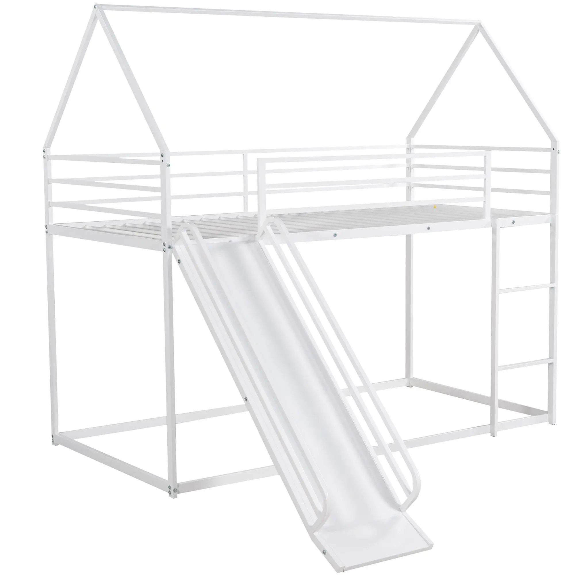 Twin Over Twin House Bunk Bed With Ladder And Slide by Unique Piece Furniture