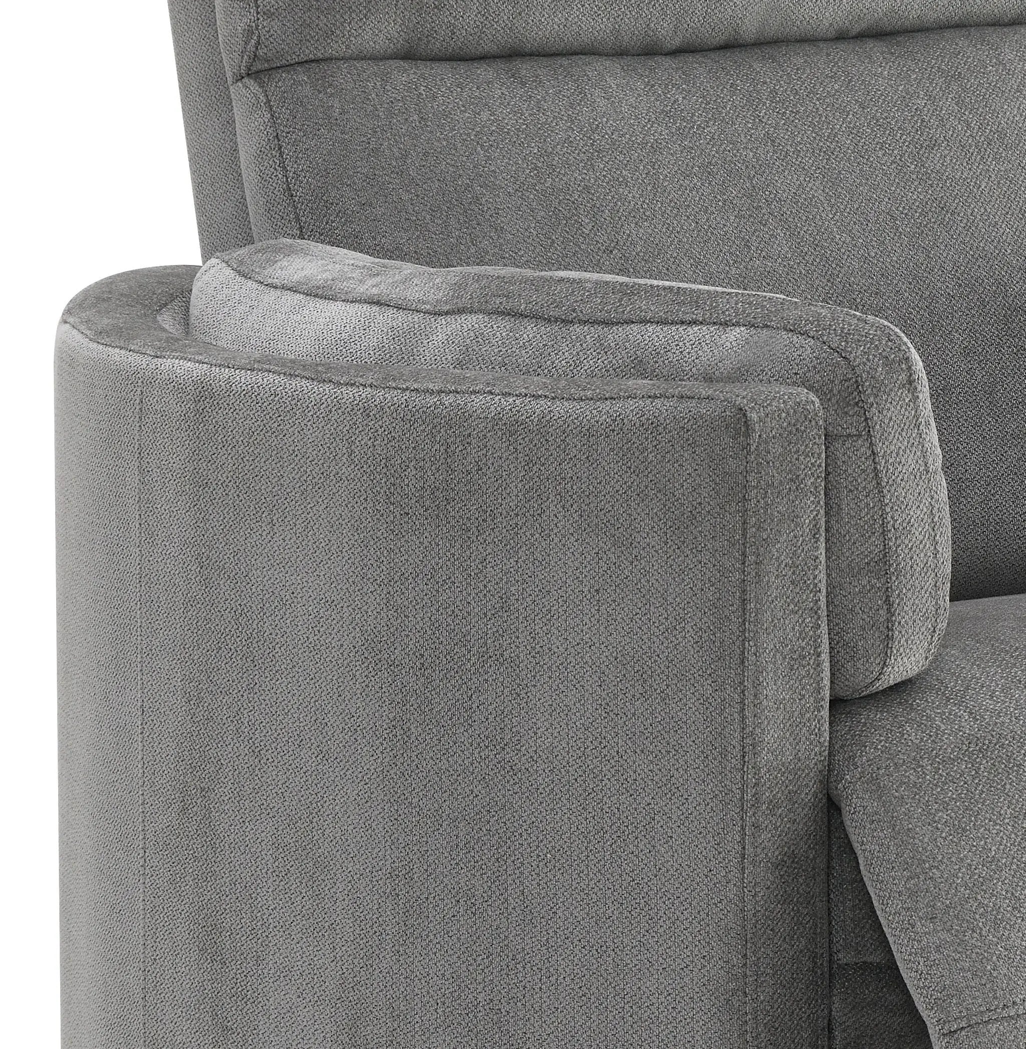 Sagen Charcoal Chenille Glider Recliner with Swivel by HouseOfZazla