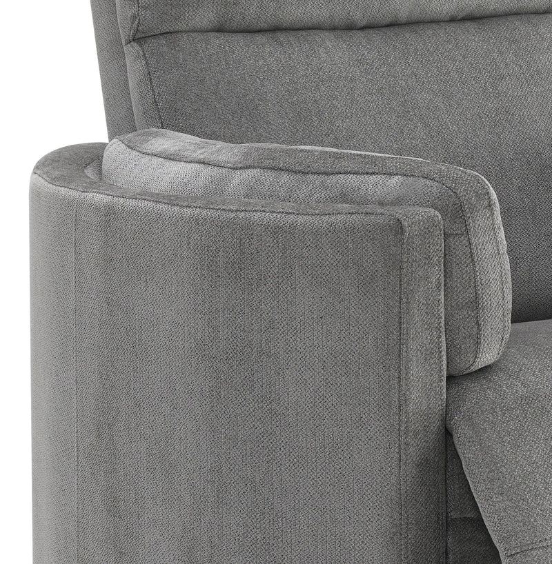 Sagen Charcoal Chenille Glider Recliner with Swivel by HouseOfZazla