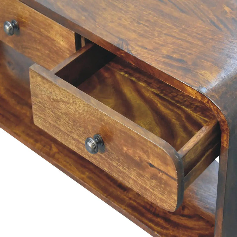 Solid Wood Aspen Slim Media Unit, 3-Drawers, Open Slot by HouseOfZazla