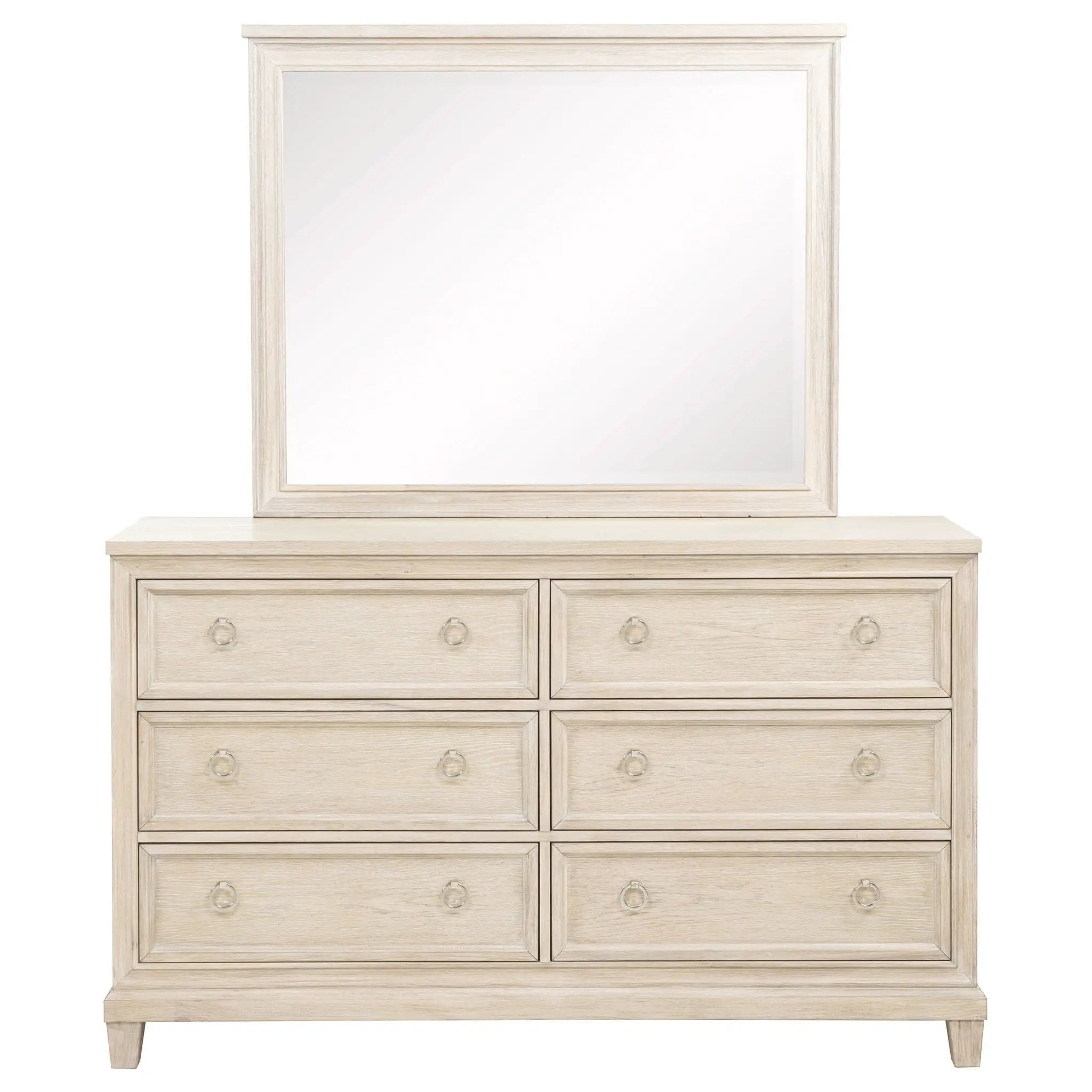 Pembroke 6-drawer Bedroom Dresser with Mirror Washed Oak by Unique Piece Furniture