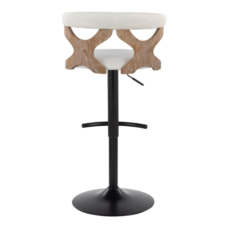 Gardenia - Contemporary Adjustable Barstool & Swivel With Rounded T Footrest (Set of 2) by Unique Piece Furniture