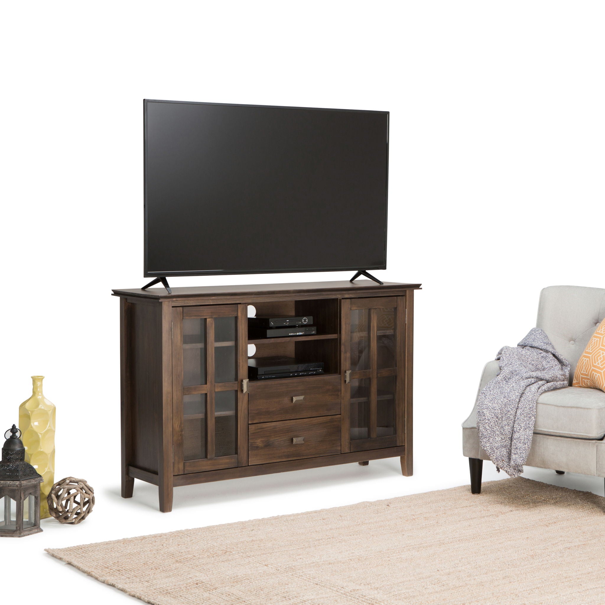 Artisan - Tall TV Media Stand - Natural Aged Brown by HouseOfZazla