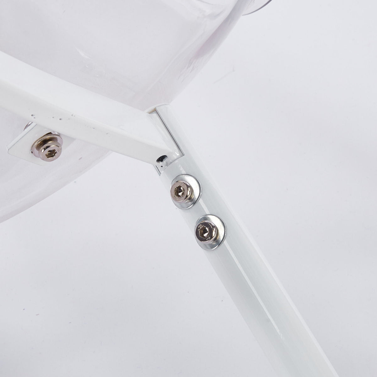 Transparent Dining Chair Set with Contemporary Shell - Matte White, photo 7 of 7