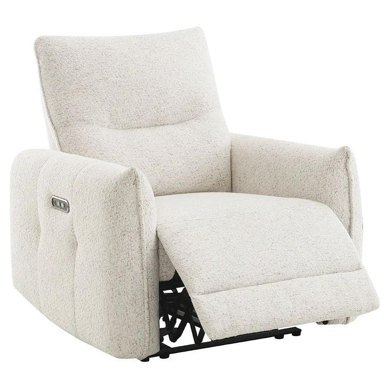 Lalisa - Power Motion Recliner With USB Port - Cream Chenille by Unique Piece Furniture
