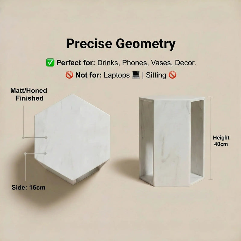 Modern Minimalist Hexagon Side Table by HouseOfZazla