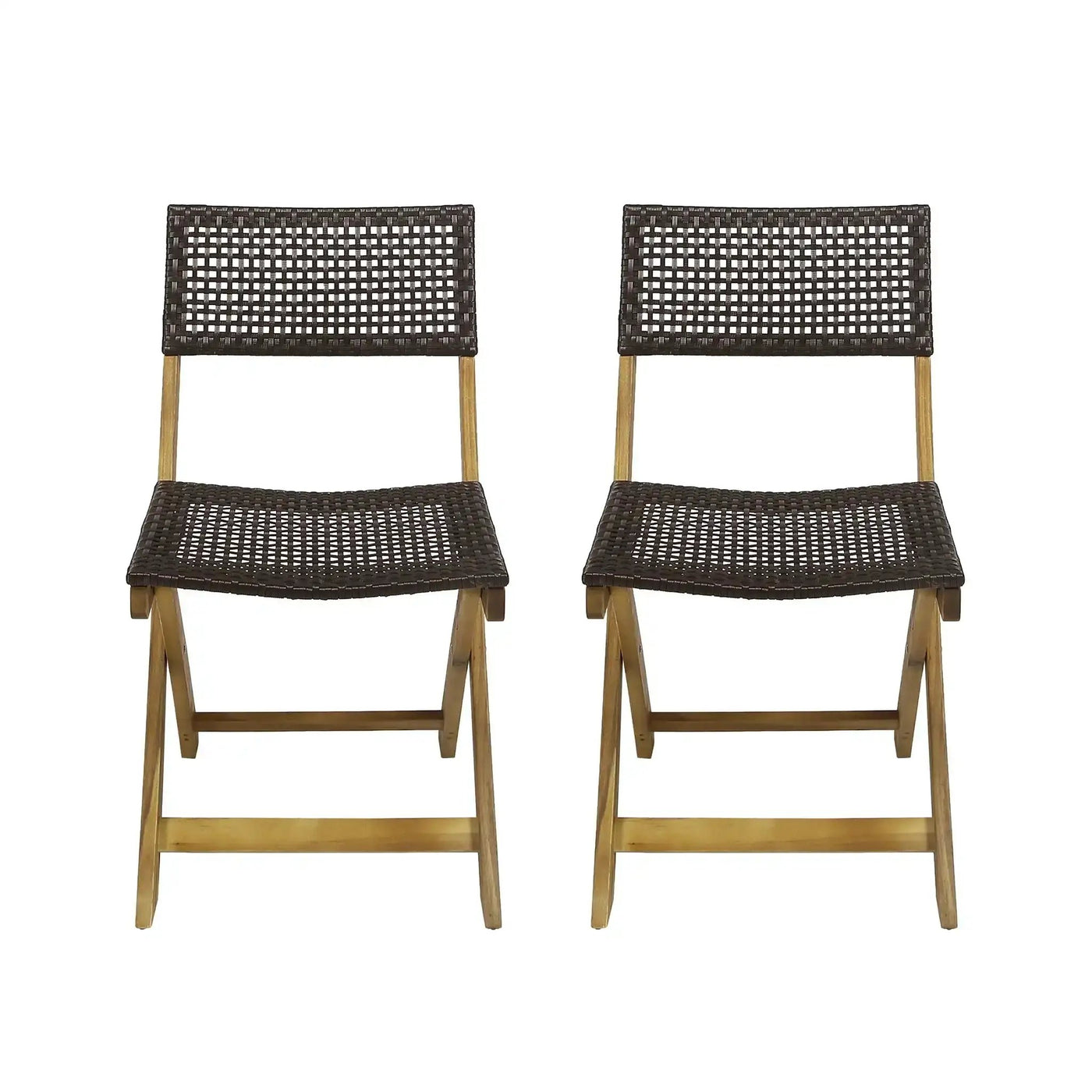 Bistro Foldable Chair With Wicker Backrest by HouseOfZazla