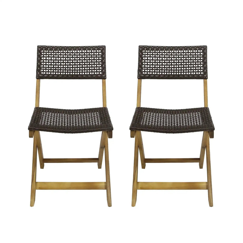Bistro Foldable Chair With Wicker Backrest by HouseOfZazla