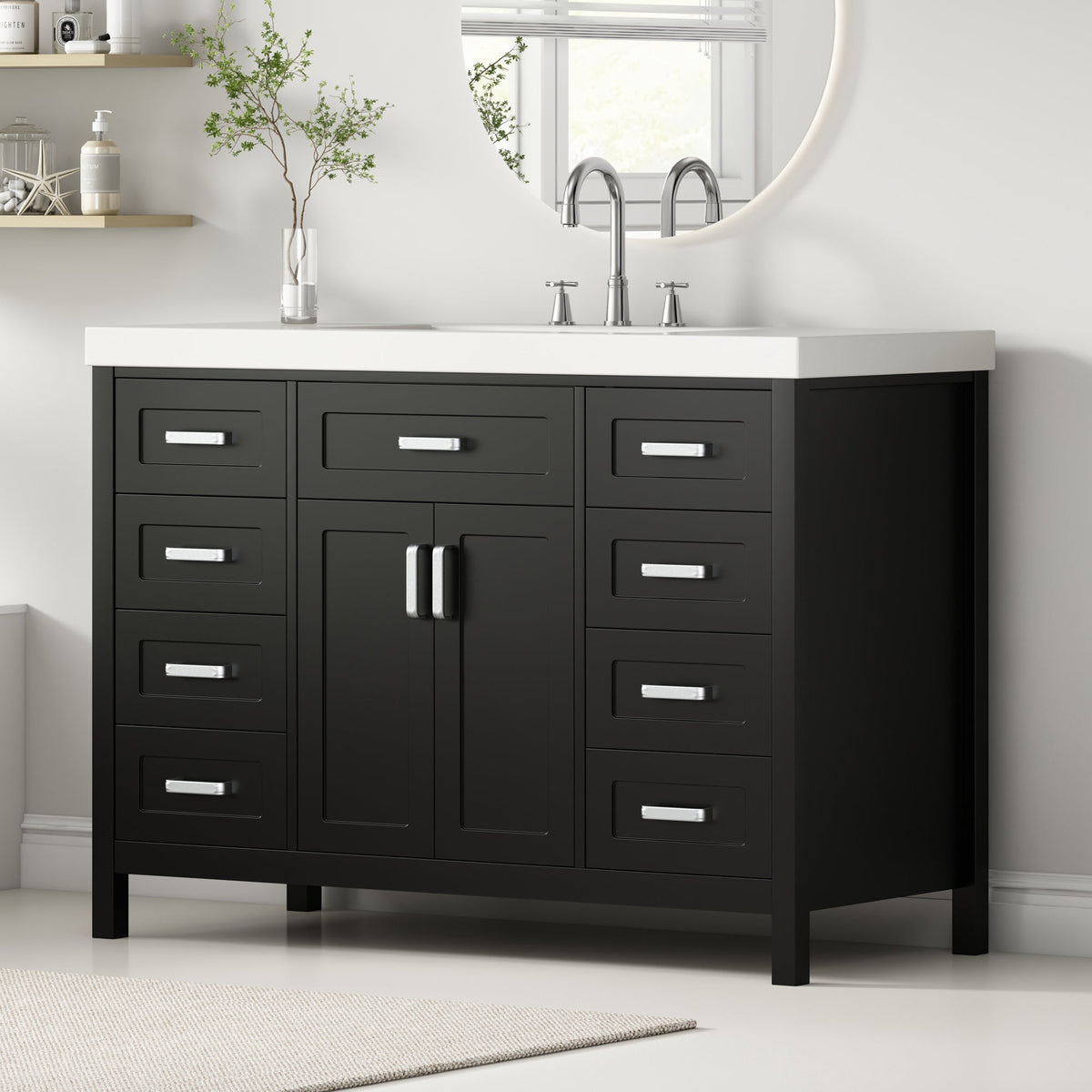48" Bathroom Vanity with Sink, 2 Doors and 8 Drawers, photo 2 of 10