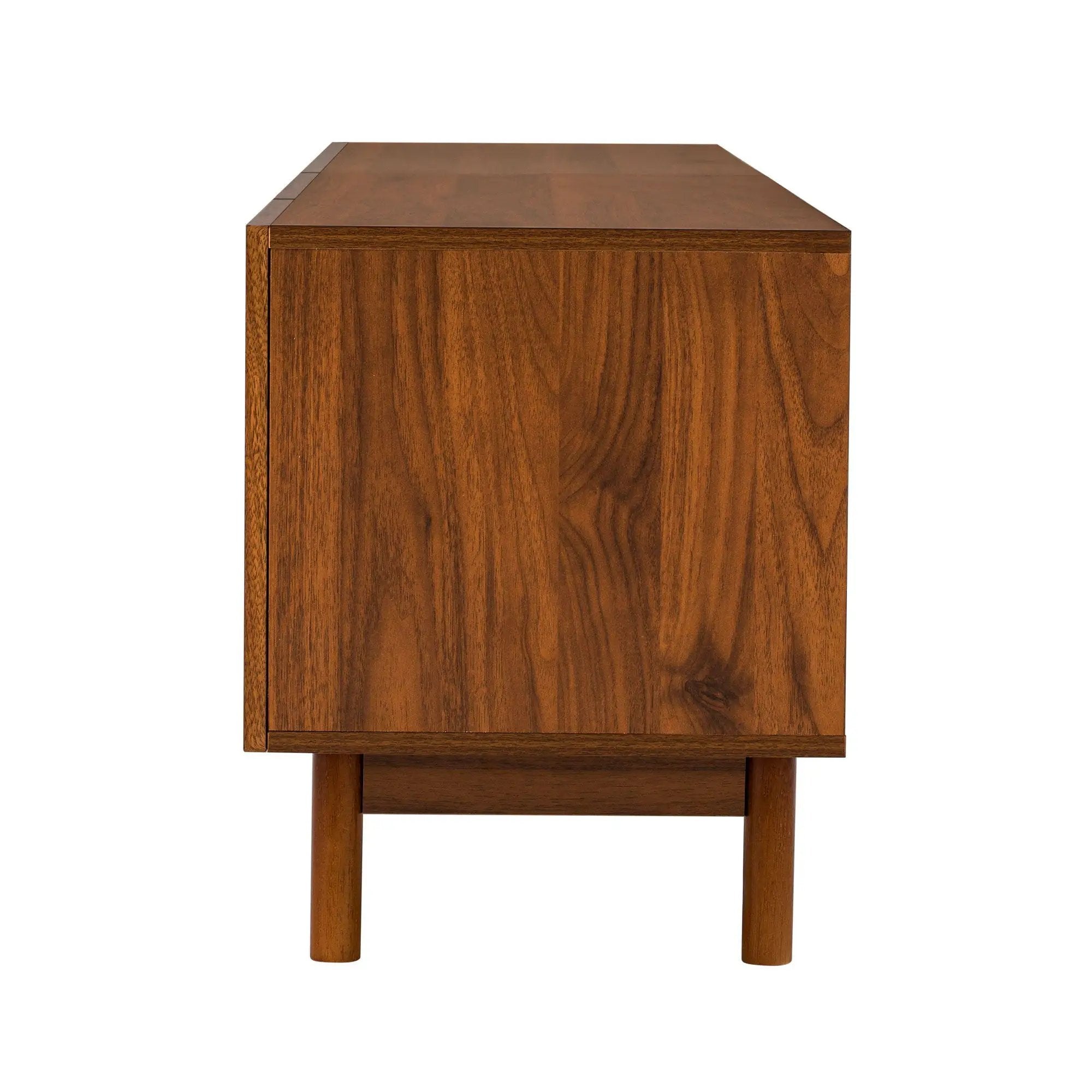 TV Stand With Legs, Media Console, 4 Cabinets For Living Room - Natural Wood by HouseOfZazla
