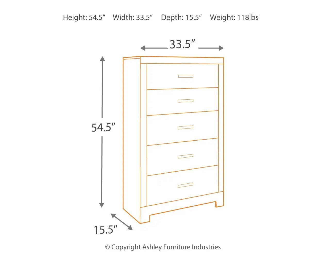 Culverbach - Five Drawer Chest - Gray by Unique Piece Furniture