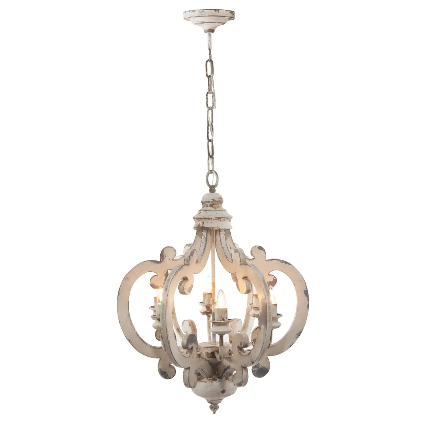 Farmhouse Chandelier, 6 Light Wood Chandelier Pendant Light Fixture With Adjustable Chain For Dining Room Living Room Entryway, Bulb Not Included by HouseOfZazla