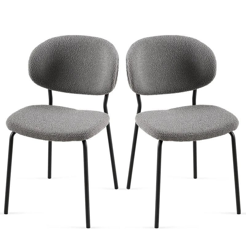 Boucle Dining Chairs, Dining Chairs With Metal Legs For Dining Room, Kitchen, Living Room by Unique Piece Furniture