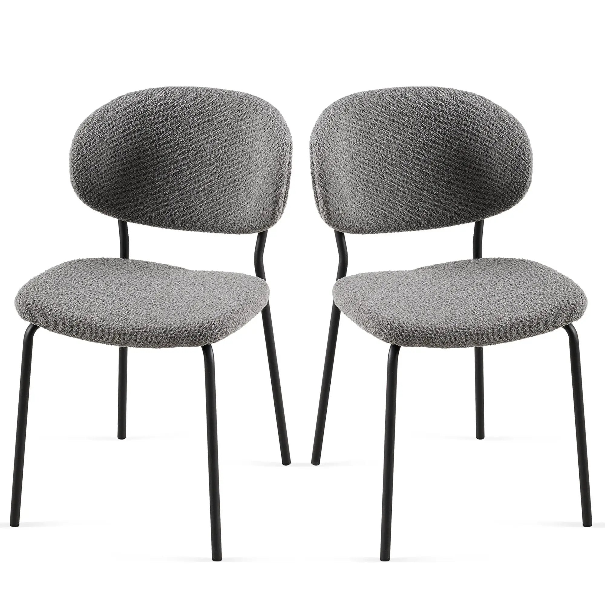 Boucle Dining Chairs, Dining Chairs With Metal Legs For Dining Room, Kitchen, Living Room by HouseOfZazla