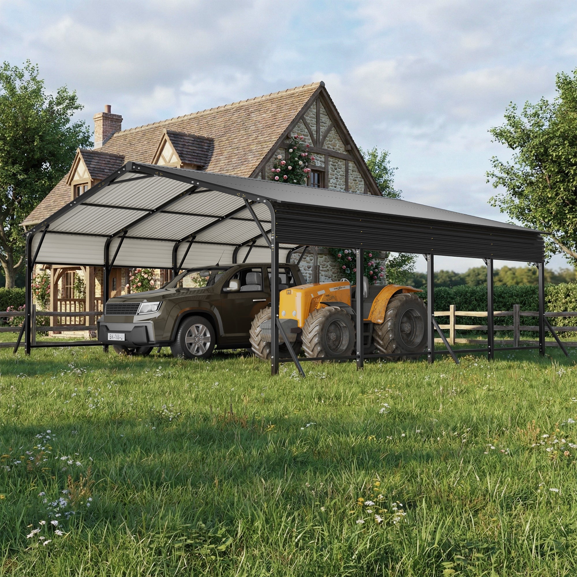 20'x20' Galvanated Steel Carport Canopy by HouseOfZazla