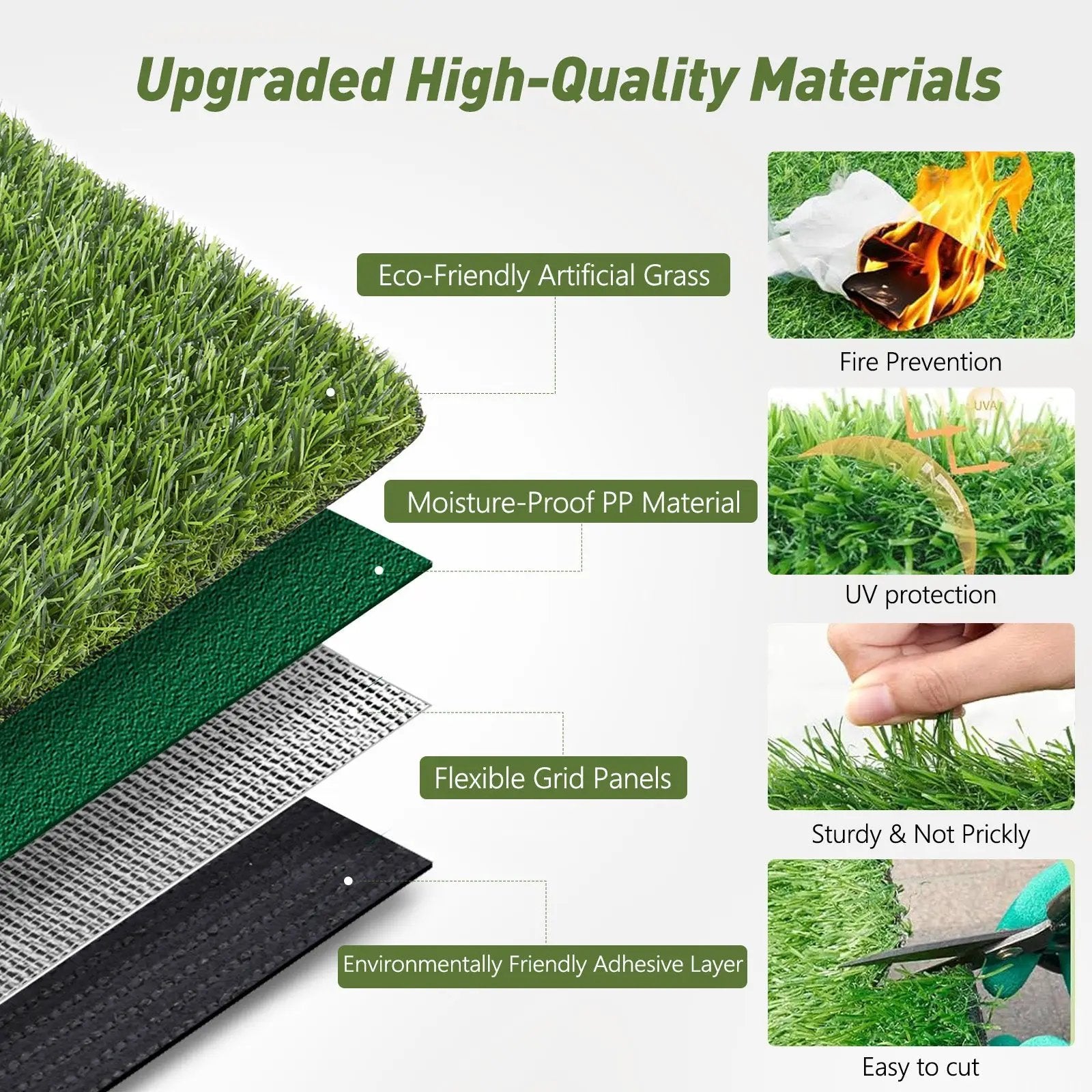 Realistic Deluxe Artificial Grass Synthetic Thick Lawn Turf Carpet by HouseOfZazla