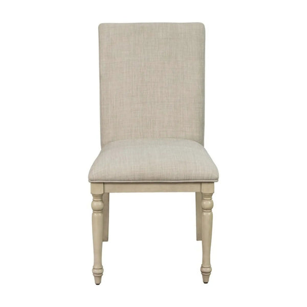 Fiona - Upholstered Dining Chair With Turned Legs (Set of 2) - Light Gray