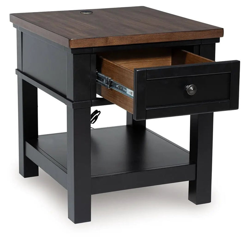 Wildenauer - Rectangular End Table - Brown / Black by Unique Piece Furniture