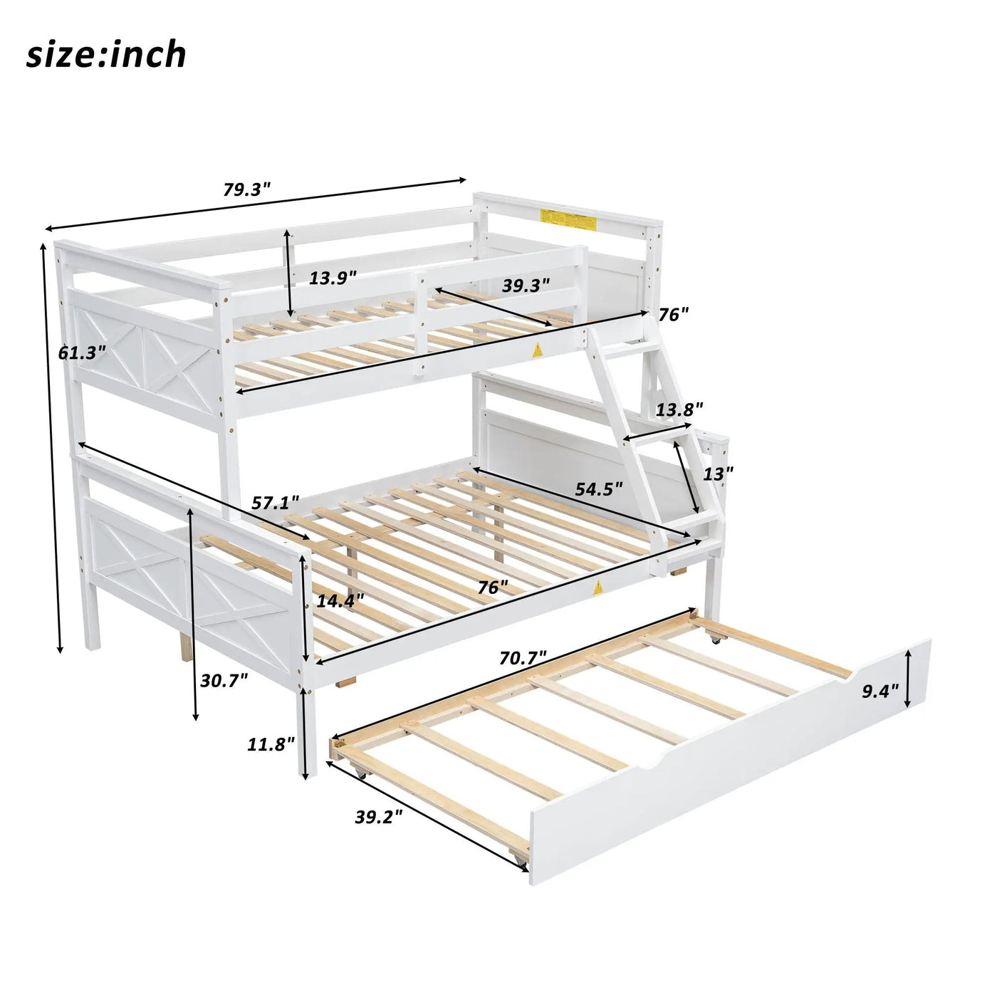 Bunk Bed With Ladder And Safety Guardrail by HouseOfZazla