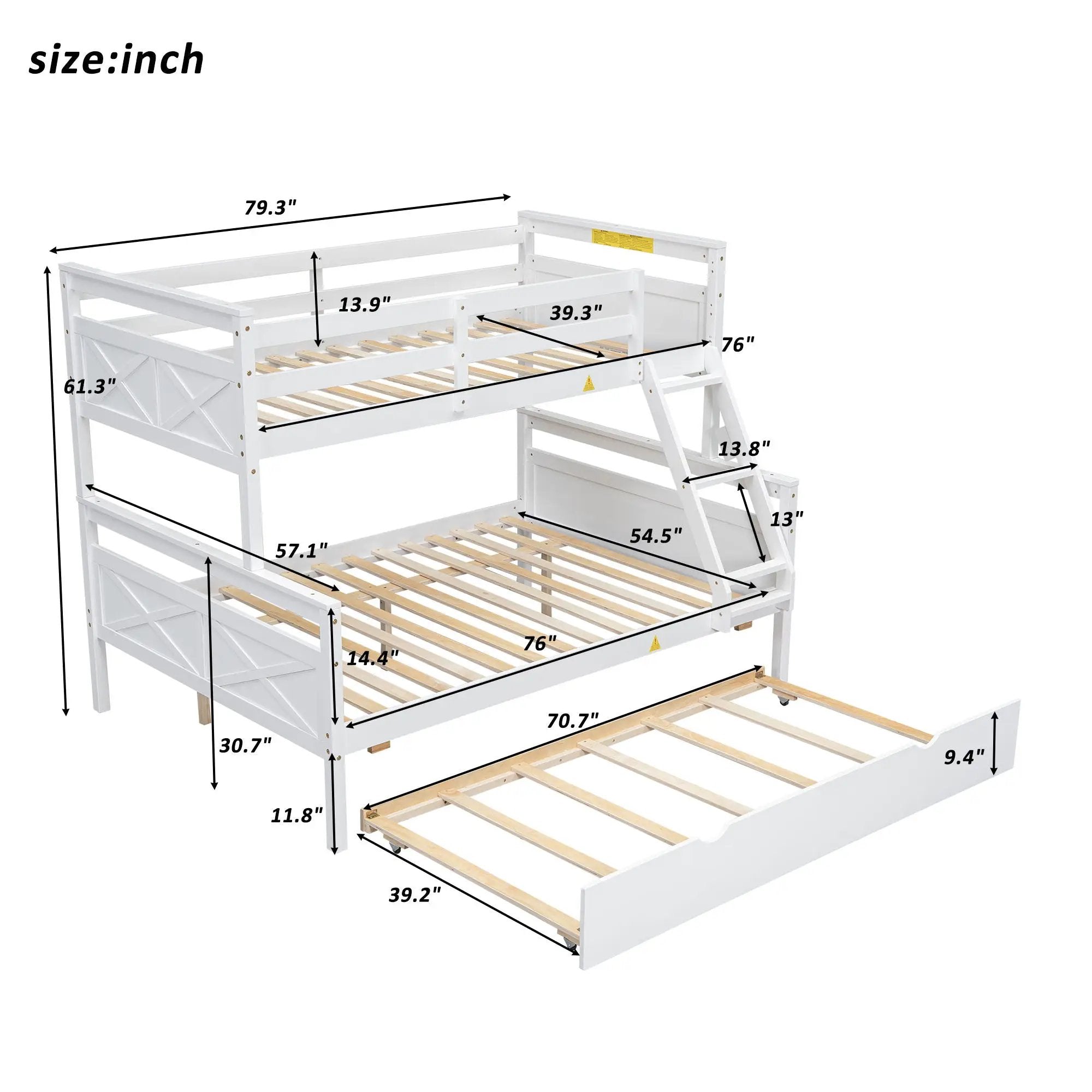 Bunk Bed With Ladder And Safety Guardrail by Unique Piece Furniture
