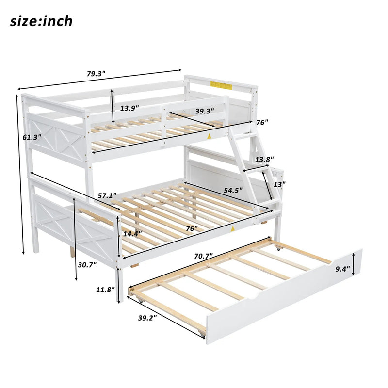 Bunk Bed With Ladder And Safety Guardrail by Unique Piece Furniture