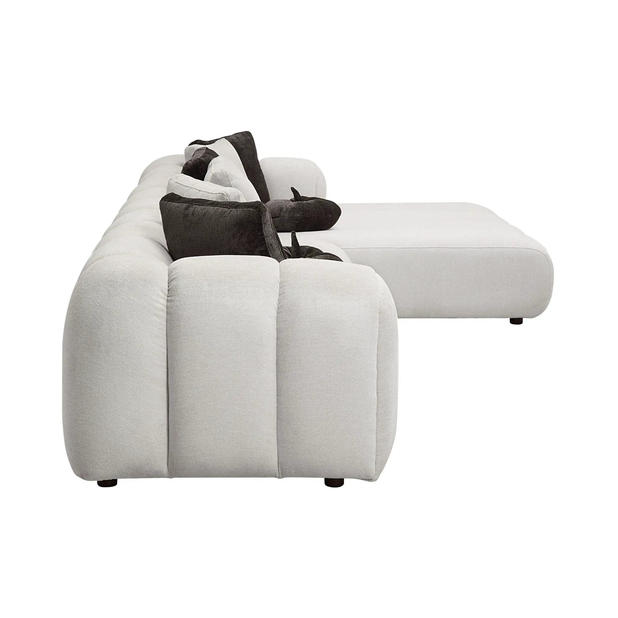 Manilla Sectional Sofa With 8 Pillows - Ivory White by HouseOfZazla