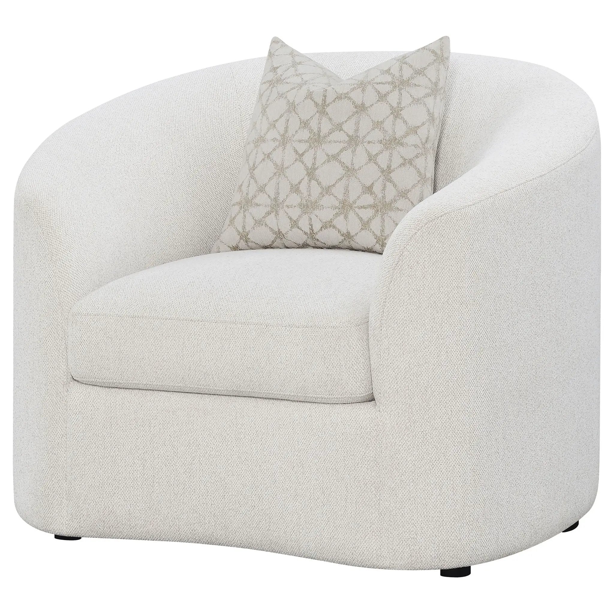 Rory - Sloped Arms Chair With Pillow - White