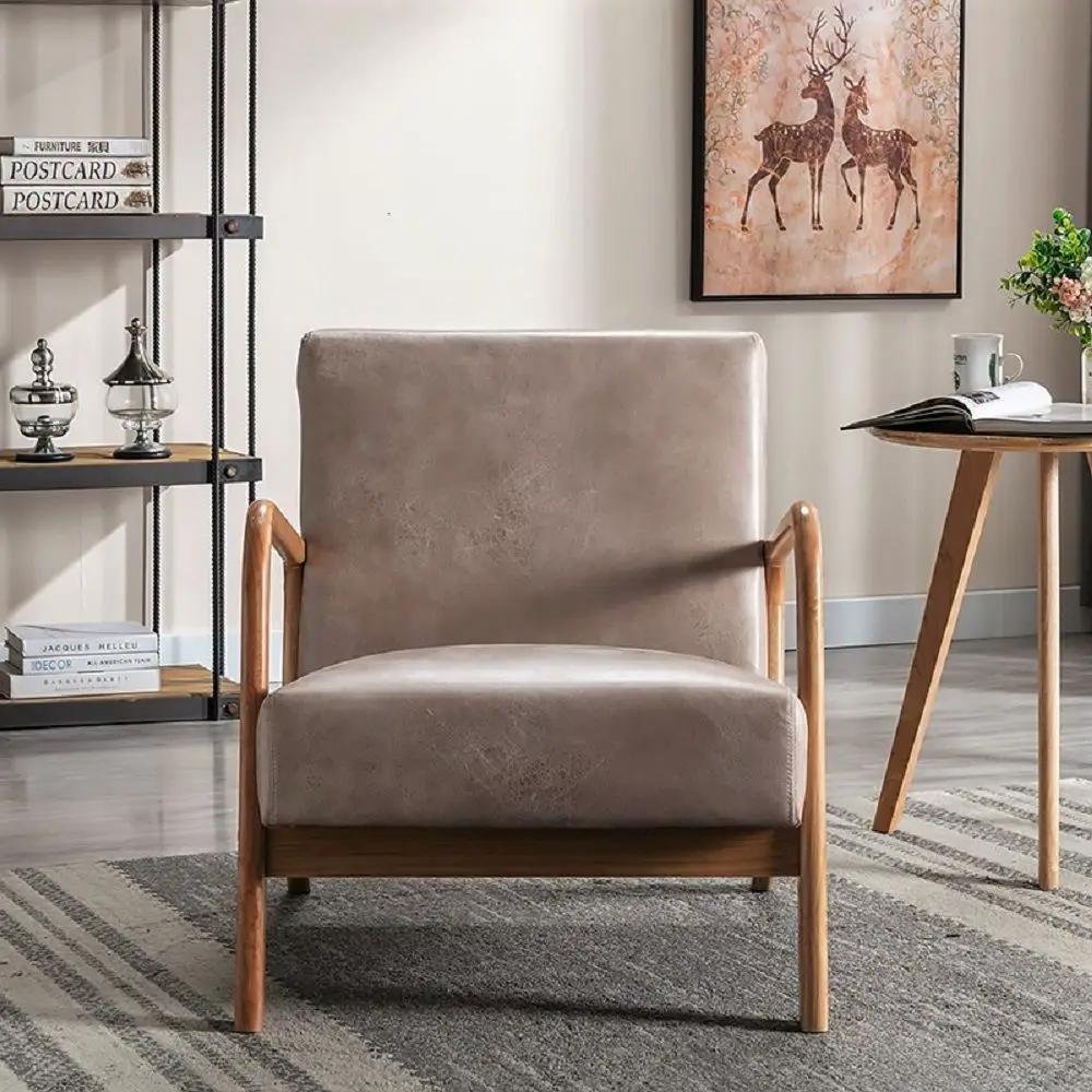 Classic Mid-Century Modern Accent Chairs, Open Framed Armchair With Cushioning by Unique Piece Furniture