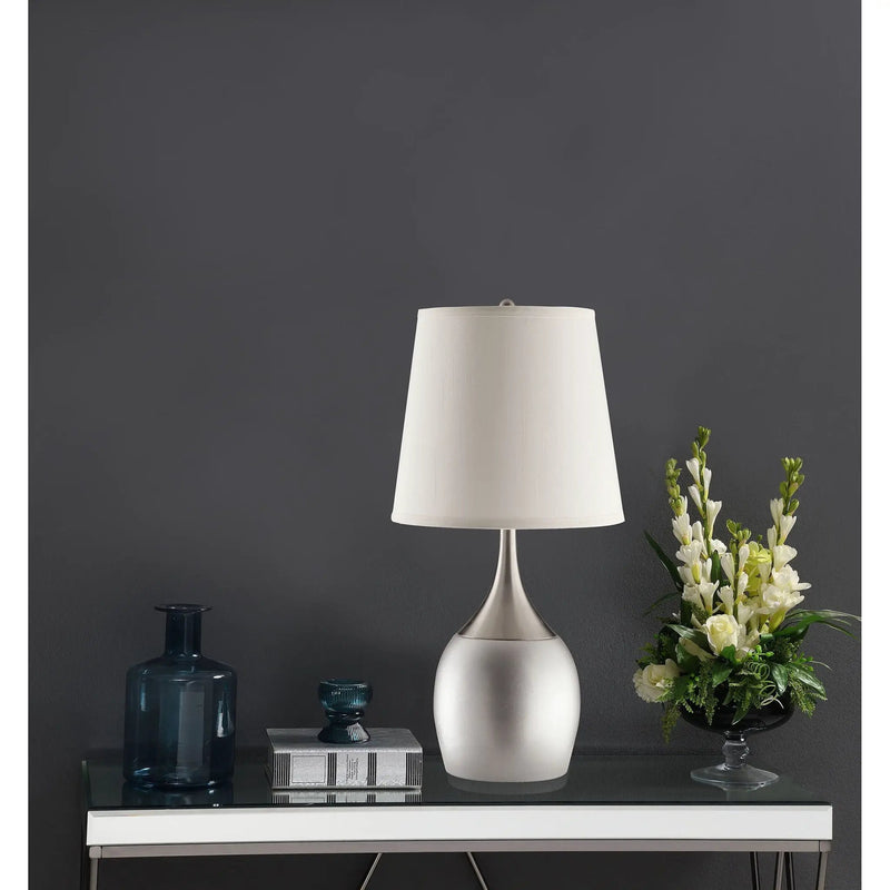 Droplet Empire - Shade Urn Table Lamp (Set of 2) - Silver by HouseOfZazla