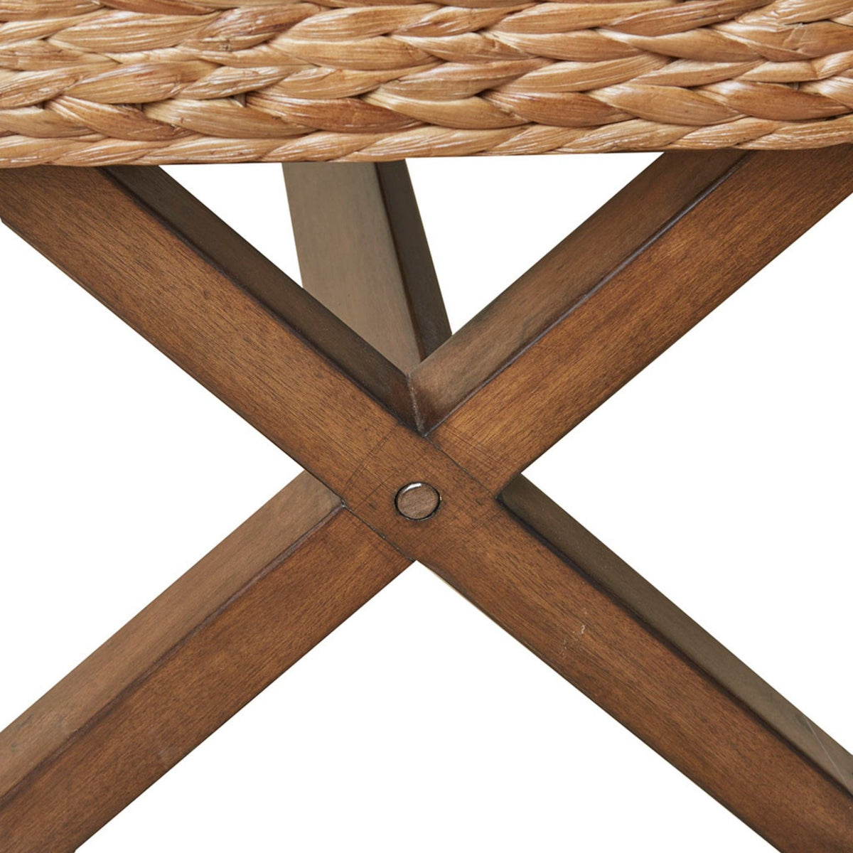 Bench With Water Hyacinth Seat with Durable Construction - Brown, photo 3 of 8