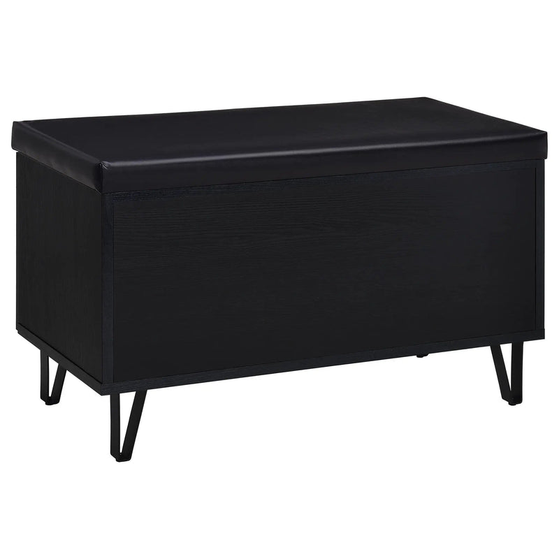 Brixton 2-door Padded Entryway Shoe Storage Bench Black by Unique Piece Furniture