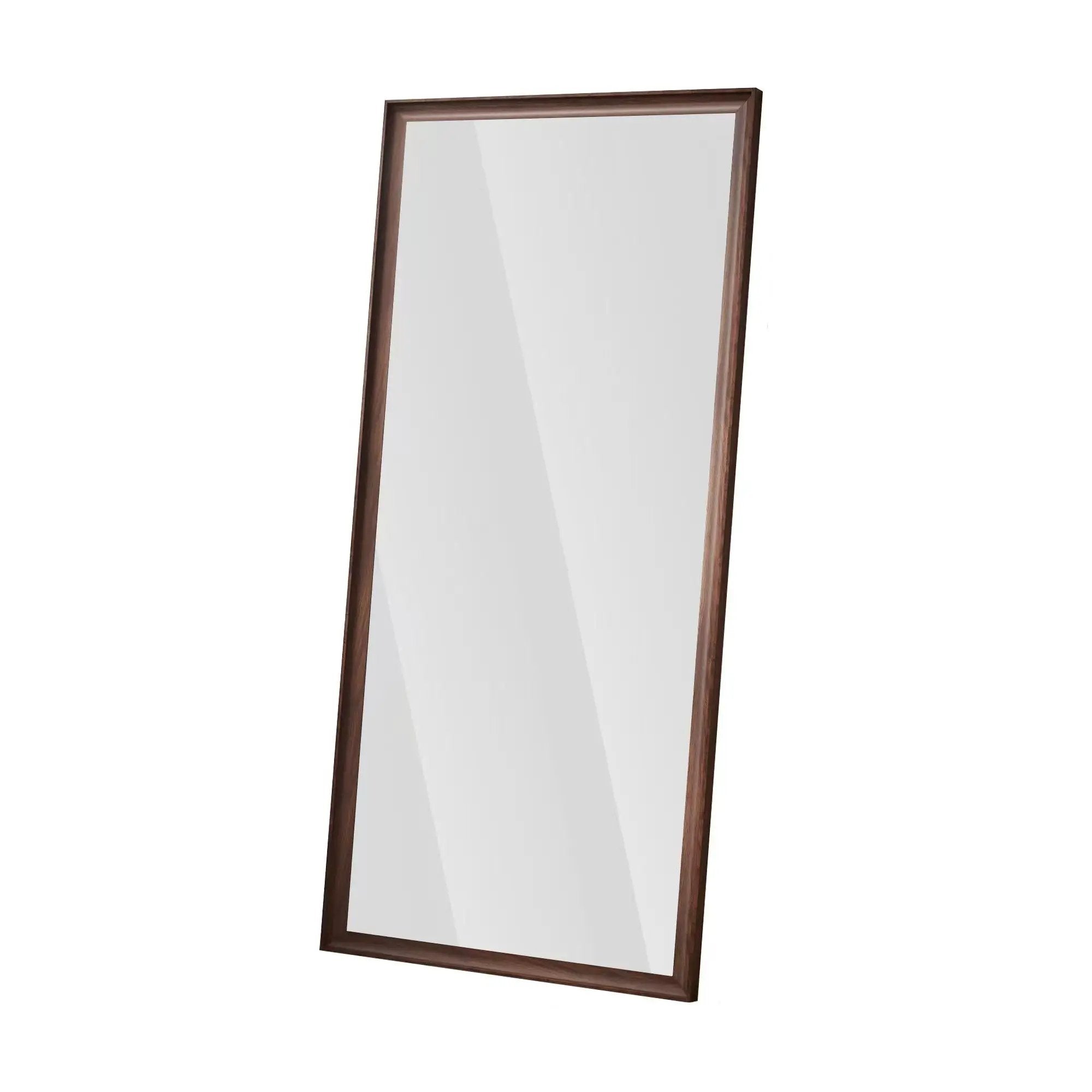 Vintage Full Length Mirror Wall Mounted With Faux Wooden Frame - Brown by HouseOfZazla